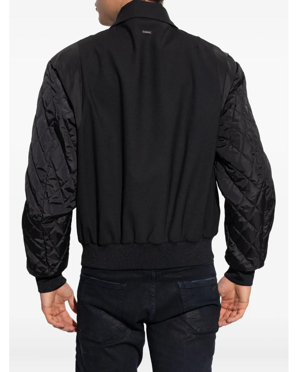 DSquared² Blue Quilted-Sleeve Bomber Jacket for men