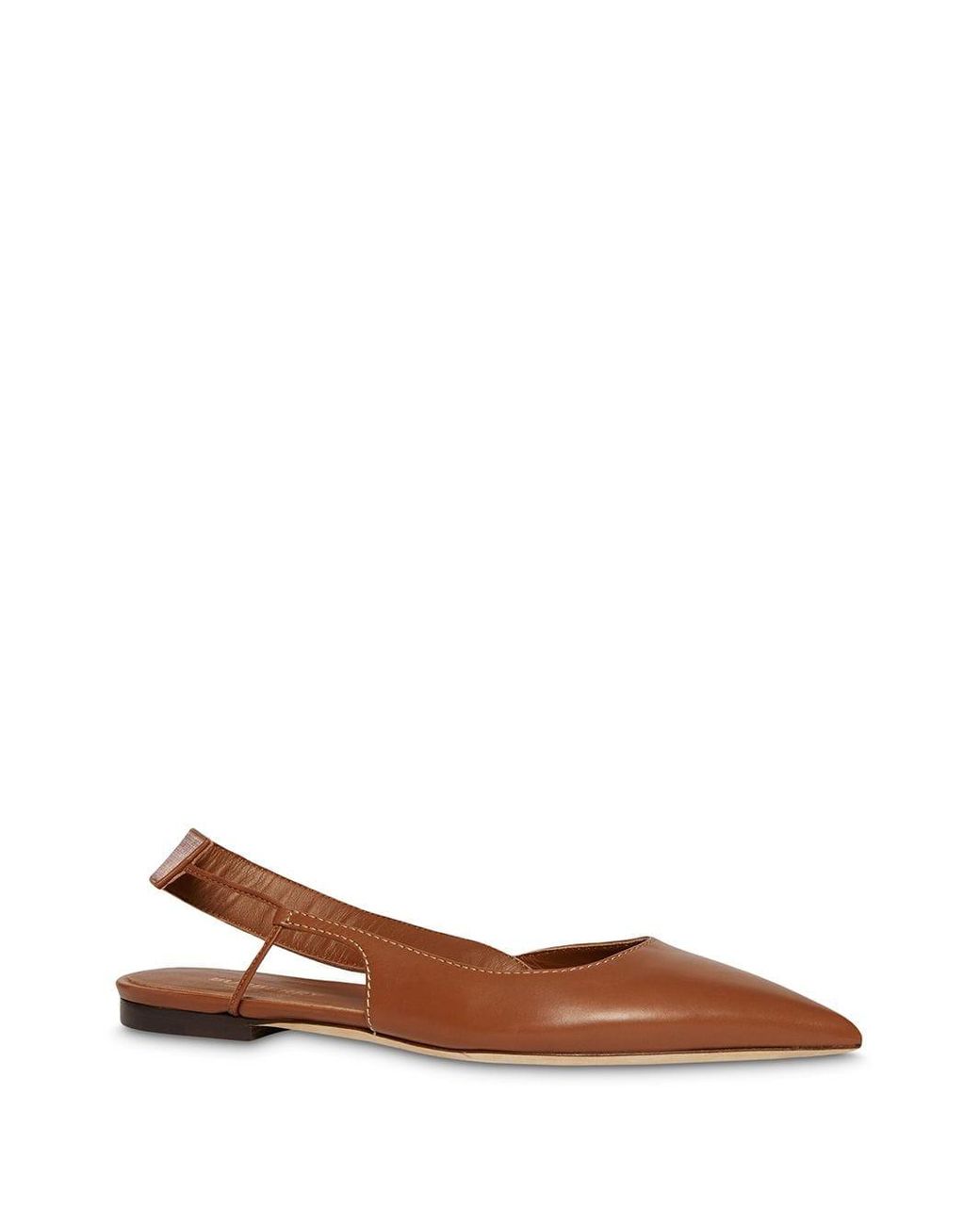 Burberry Leather Maria Flat Slingback Ballet Flats in Tan (Brown) | Lyst