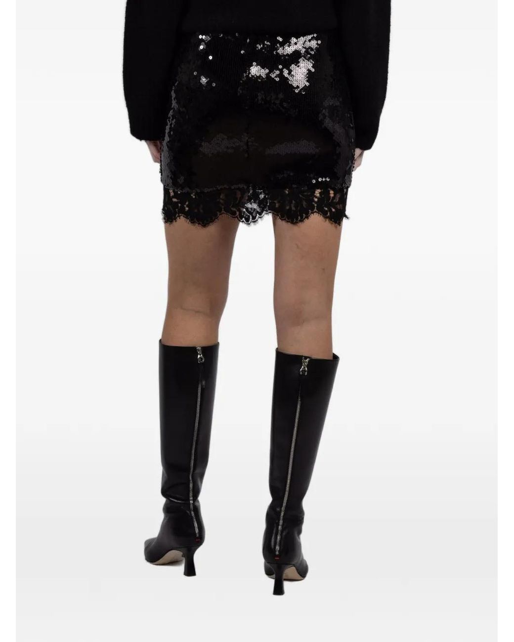 Franchise Black Jenny Lace Mini Skirt