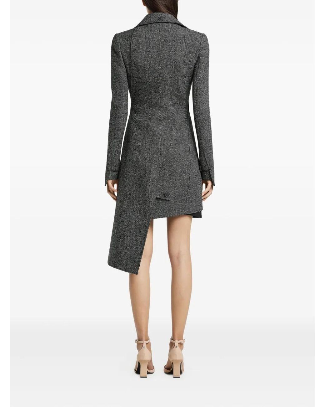 Courreges Gray Courregès Asymmetrical Woolen Coat