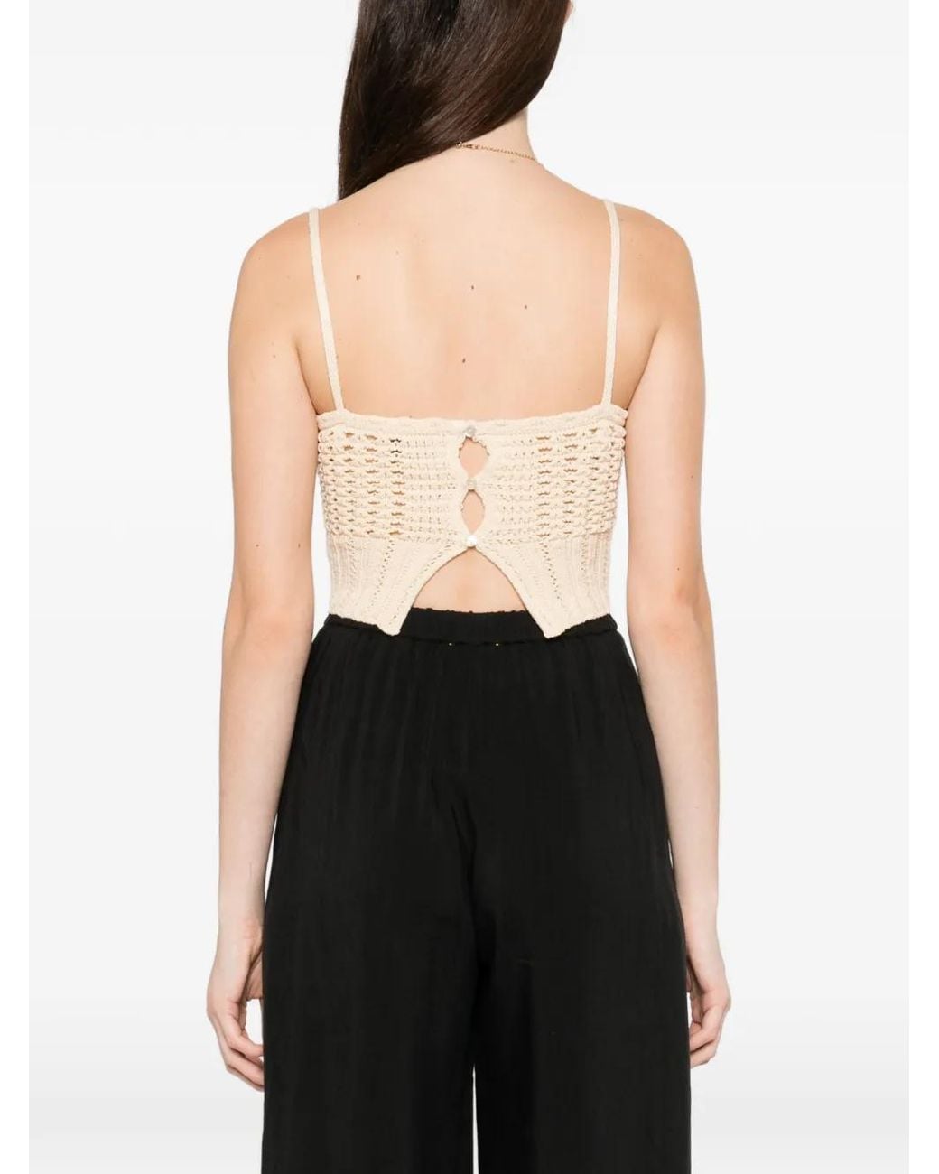 Forte_forte Natural Knitted Crop Top