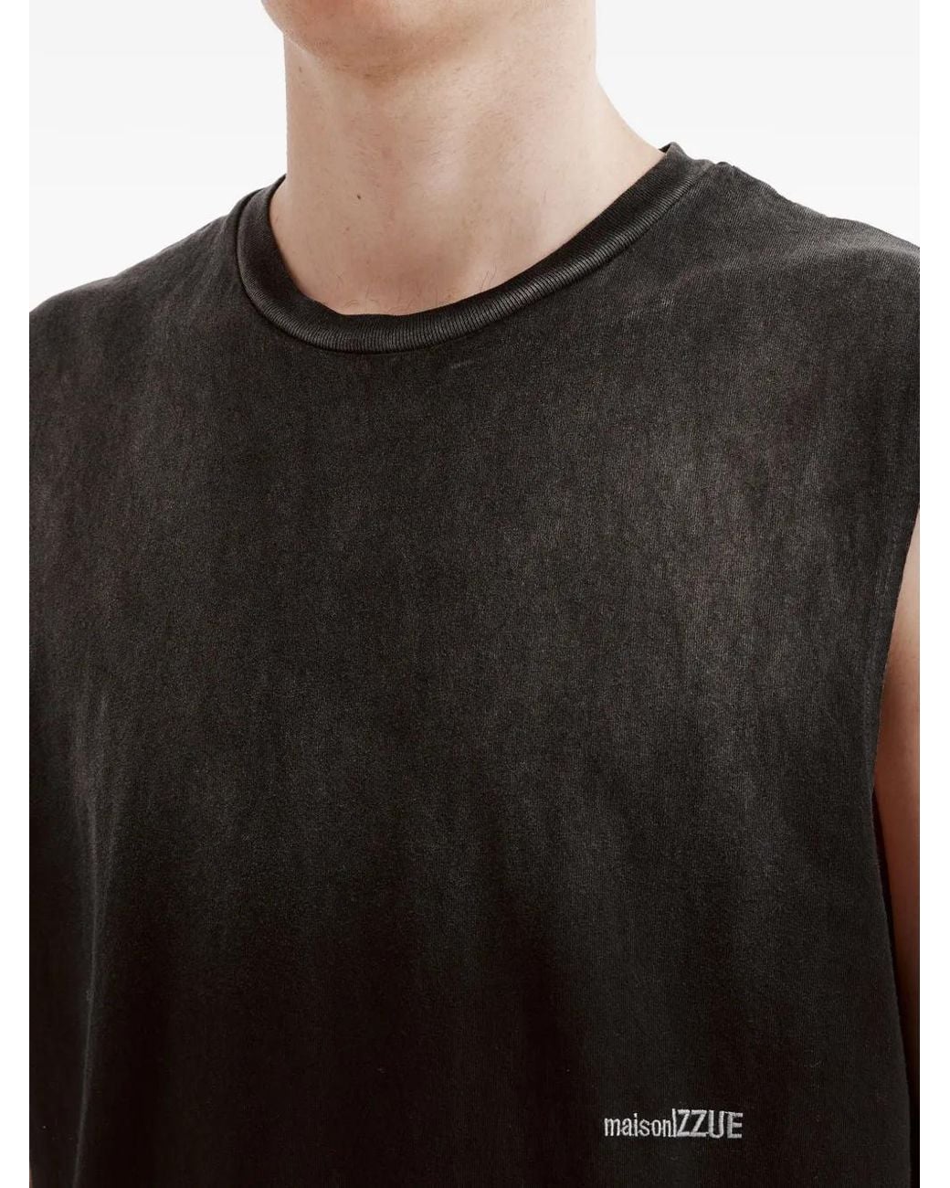 Izzue Black T-Shirt Sans Manches À Col Rond for men