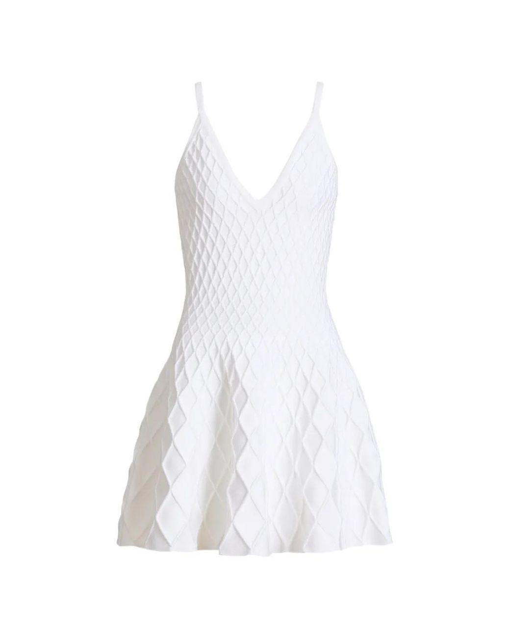 Balmain White Flared Knit Dress
