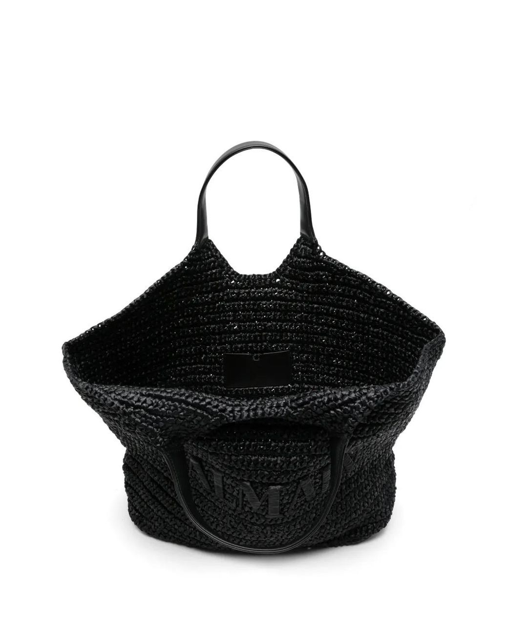Balmain Black Logo-Embroidered Woven Shoulder Bag
