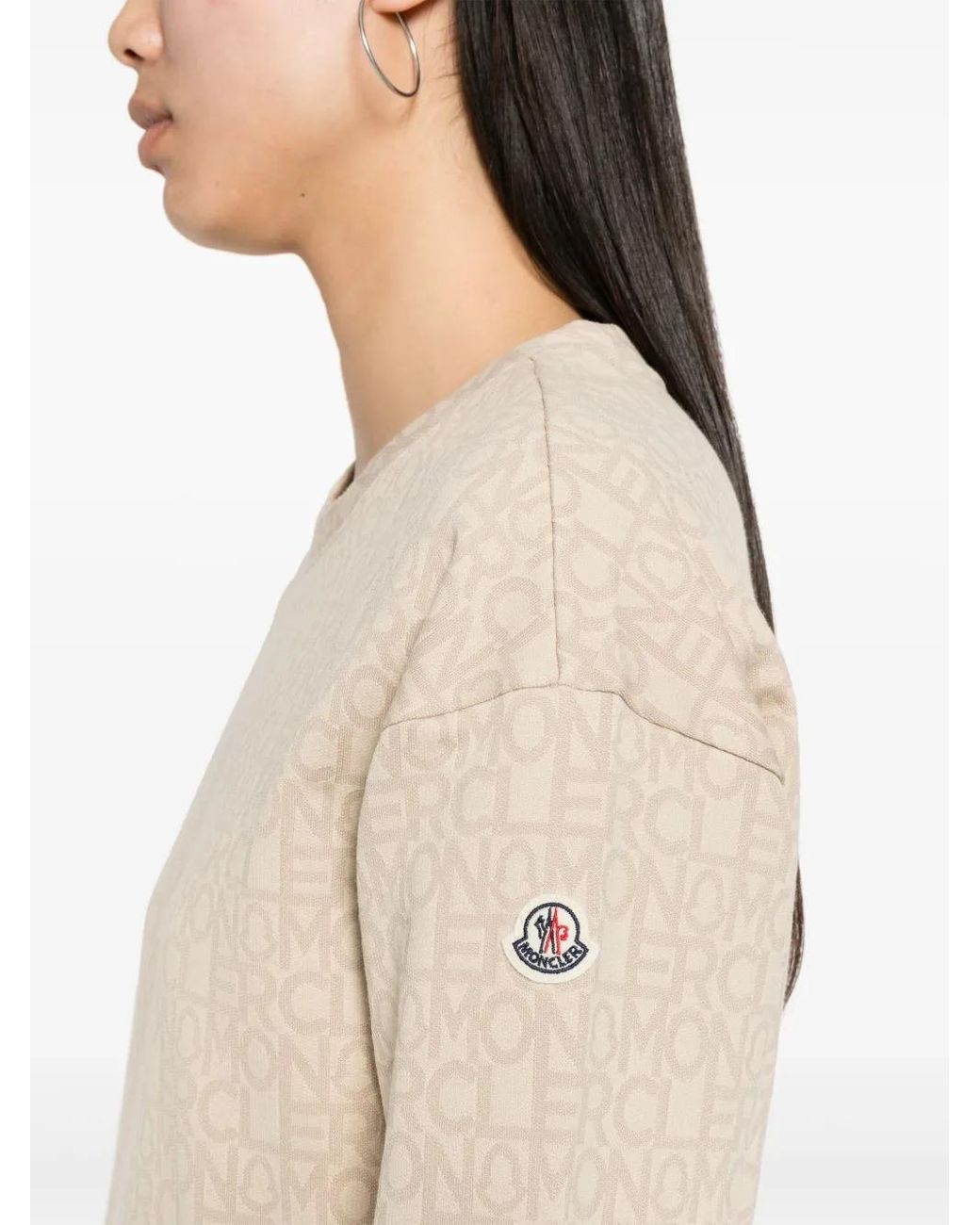 Moncler Natural Monogram-Jacquard Sweatshirt