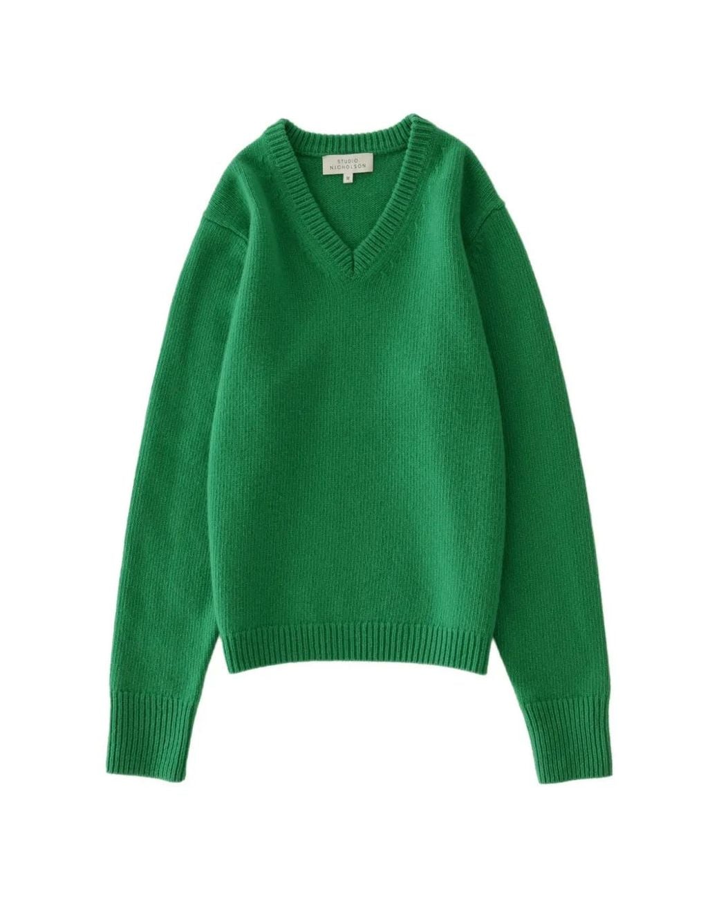 Studio Nicholson Green Miska V-Neck Sweater for men