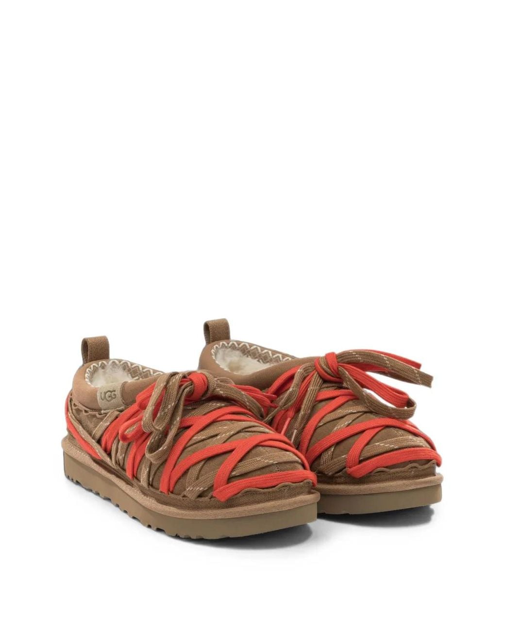 Ugg Brown Lace-Up Suede Slippers for men