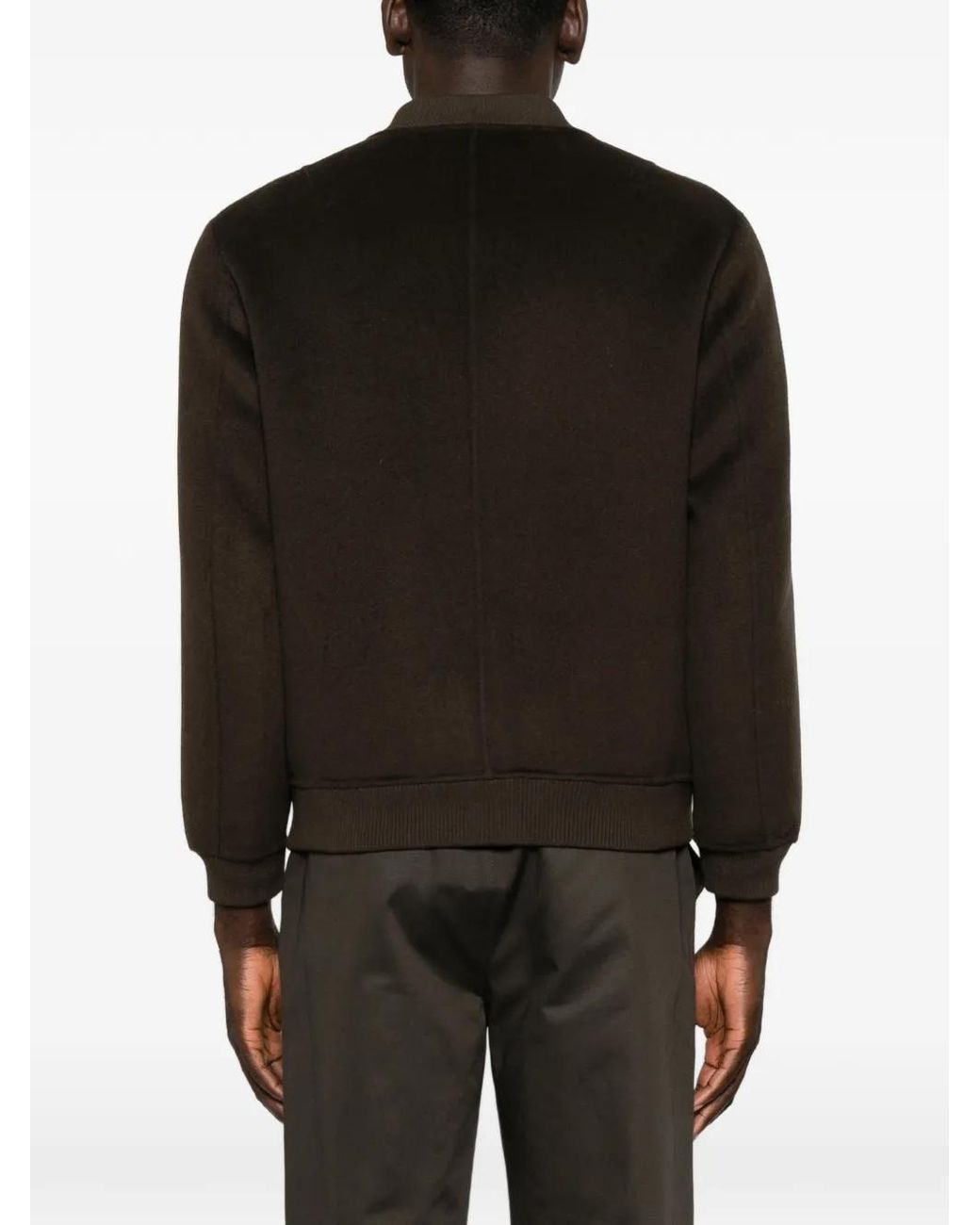 Amaranto Brown Zip-Up Bomber Jacket for men