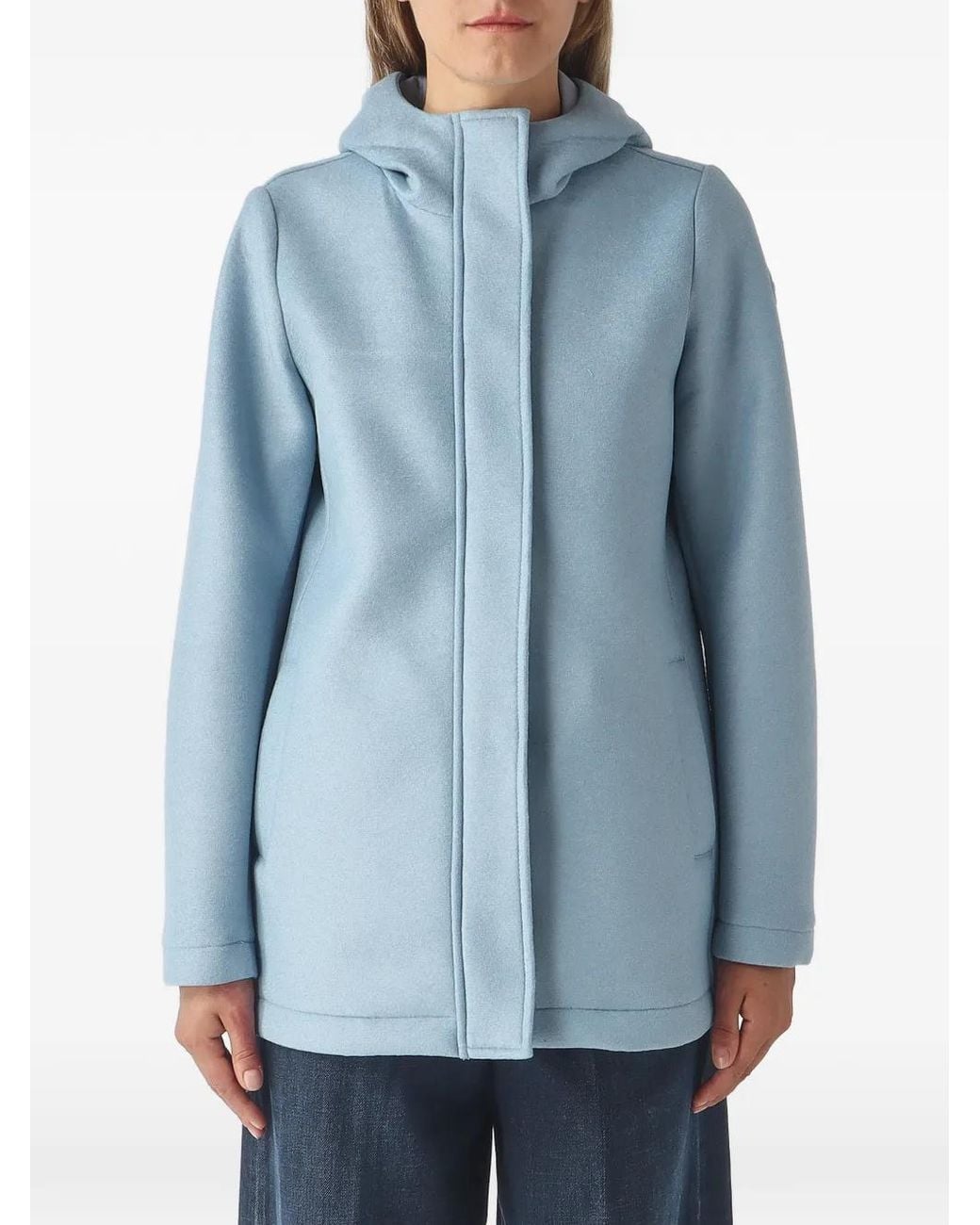 Colmar Blue Manteau Boutonné À Fermeture Zippée Et Capuche