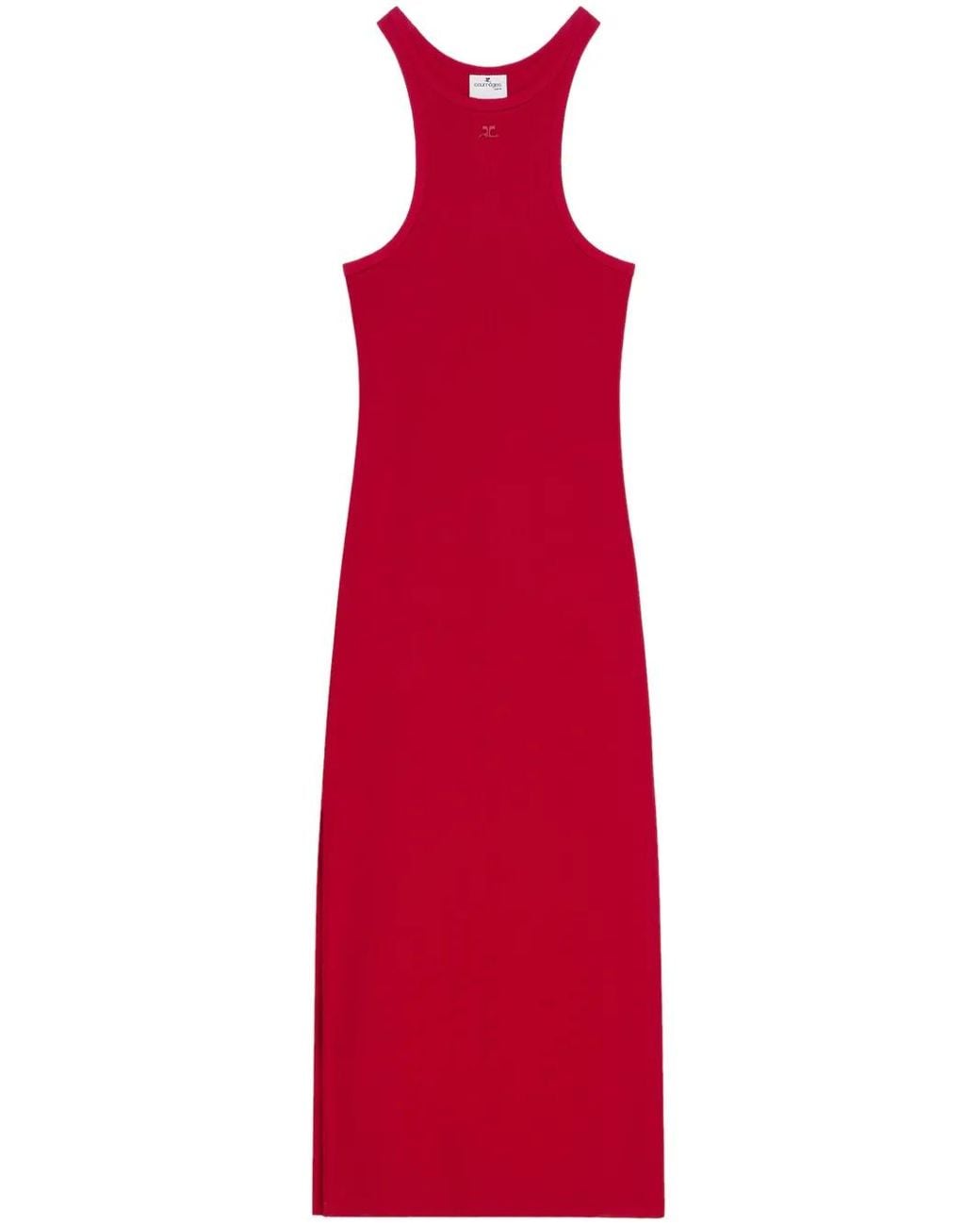 Courreges Red Fitted Midi Dress