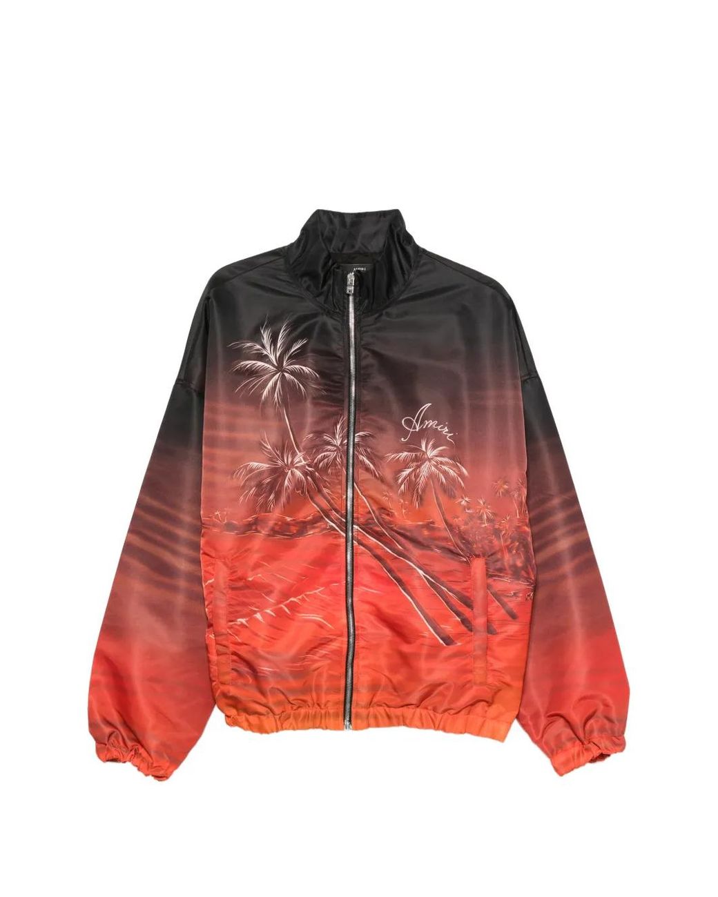 Amiri Red Zip-Up Jacket With Palm Print for men