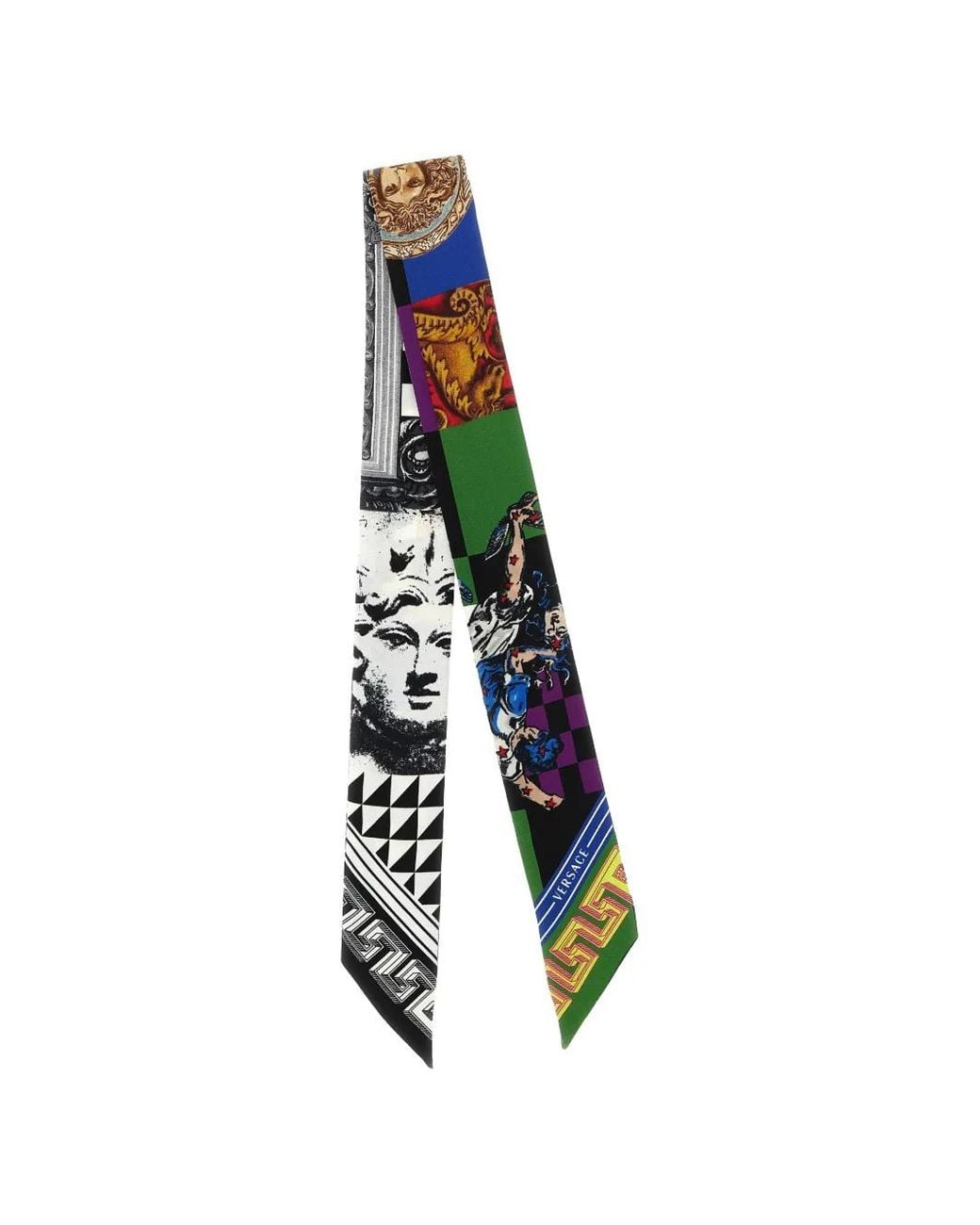Versace White Medusa Collage Silk Scarf