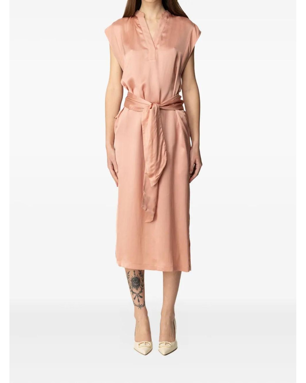 Twinset White Belted Midi Dress