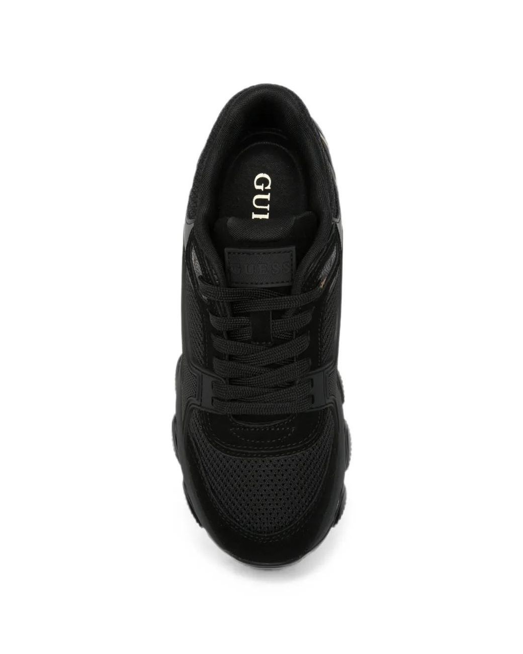 Guess Black Panelled Lace-Up Sneakers