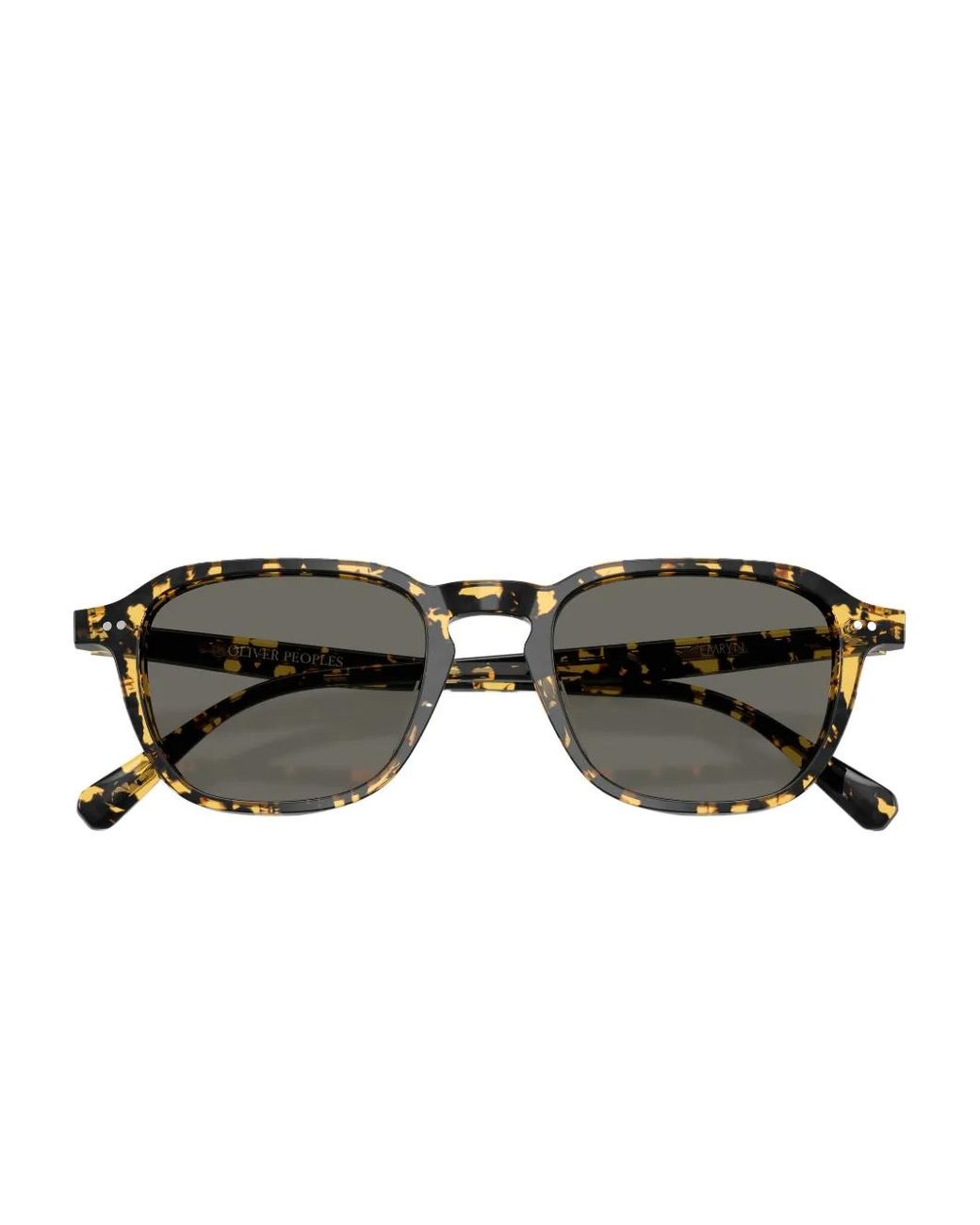 Oliver Peoples Gray Tortoiseshell Square-Frame Sunglasses