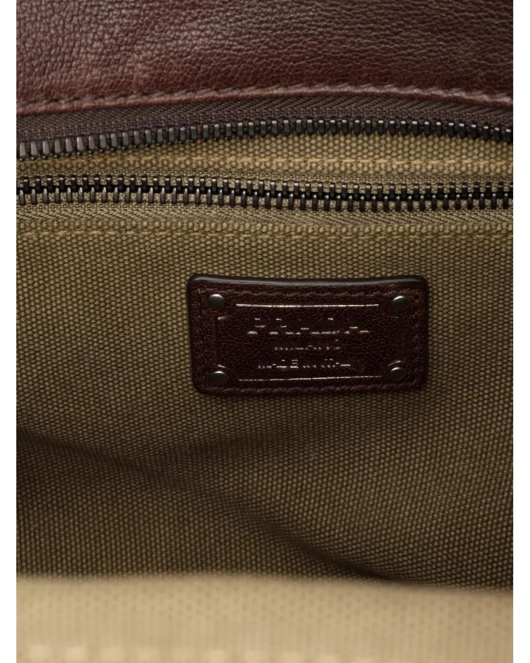 Prada Black Route Large Canvas And Leather Tote Bag