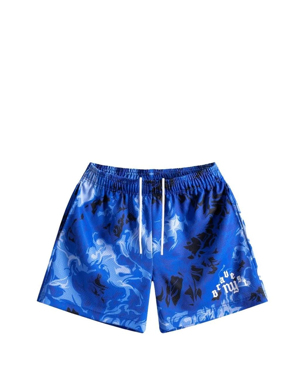 Bravest Studios Blue Inferno Graphic-Print Track Shorts for men