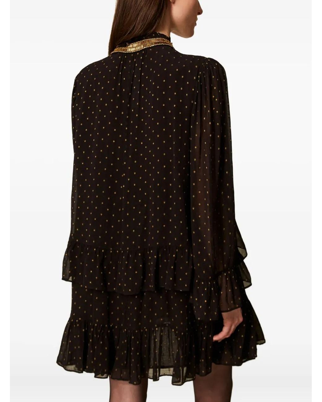 Twinset Black Georgette Mini Dress