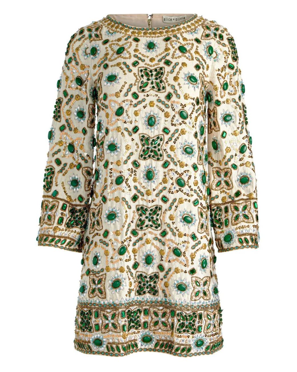 Alice + Olivia Eleonora Embellished Dress in White | Lyst Alice + Olivia Eleonora Embellished Dress in White | Lyst