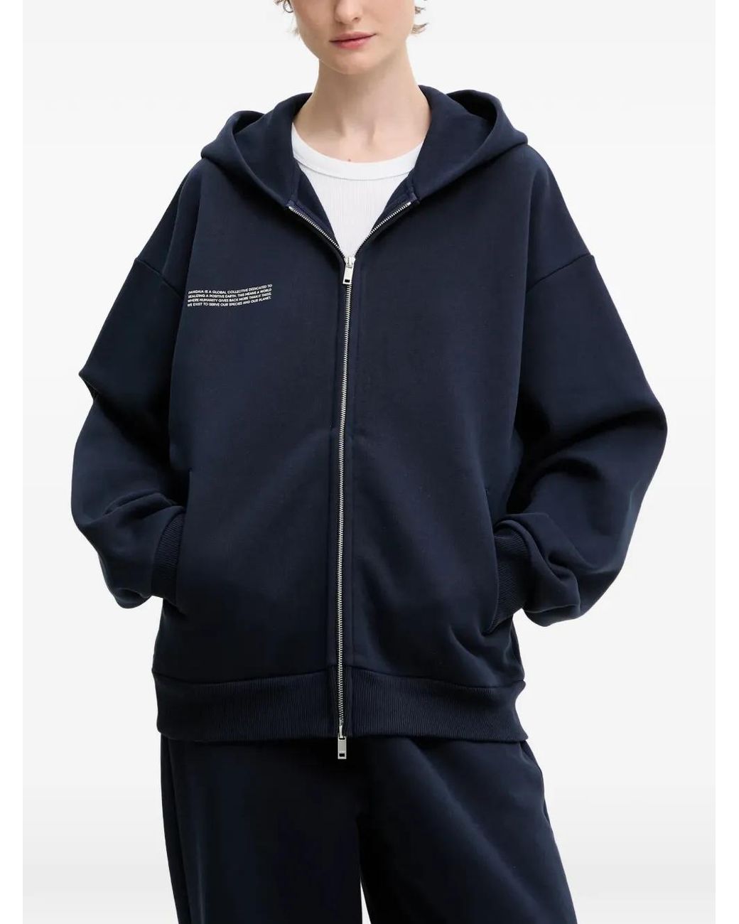 PANGAIA Blue Zip-Up Hoodie