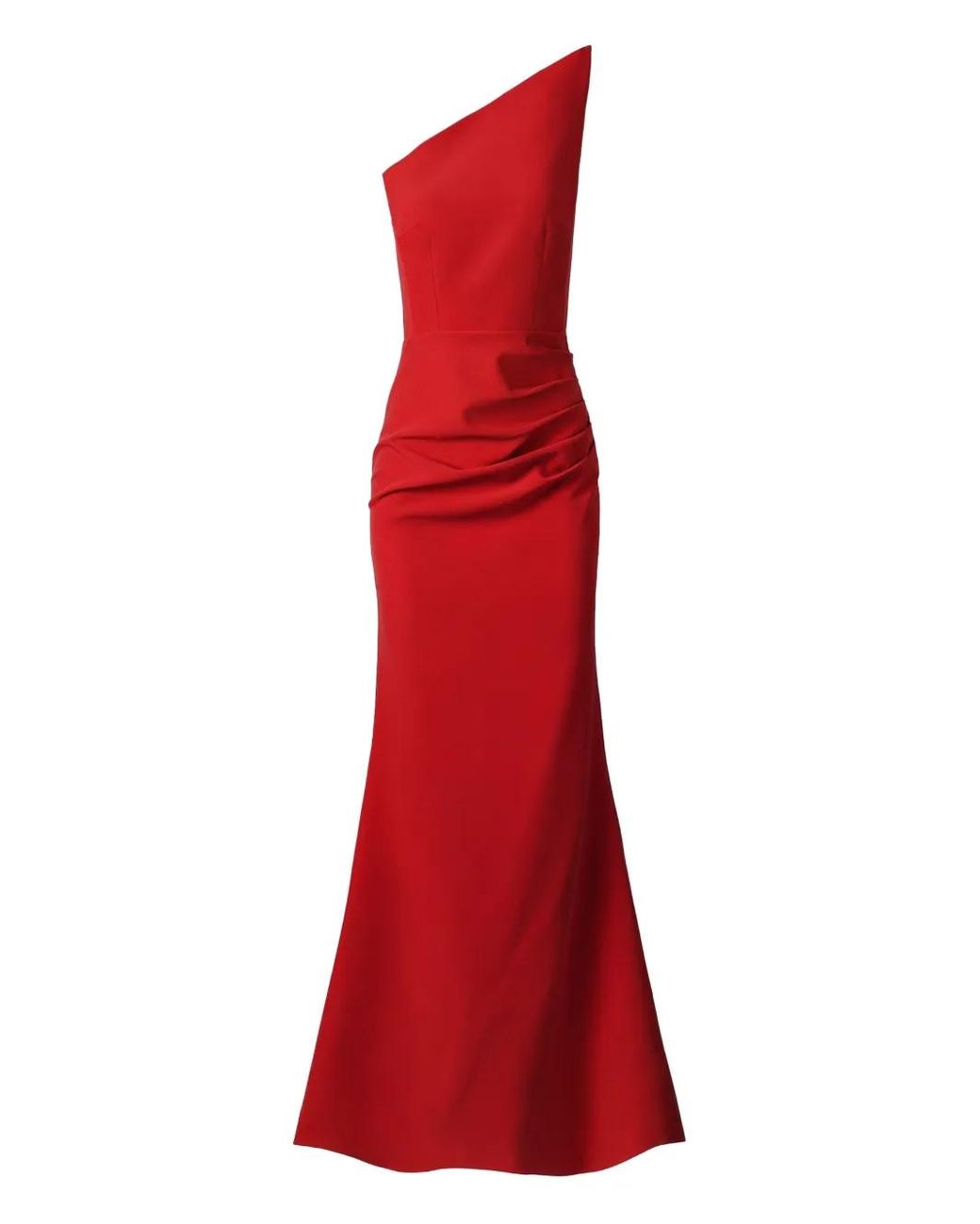 MOOS STUDIO Red Asymmetric-Neck Maxi Dress