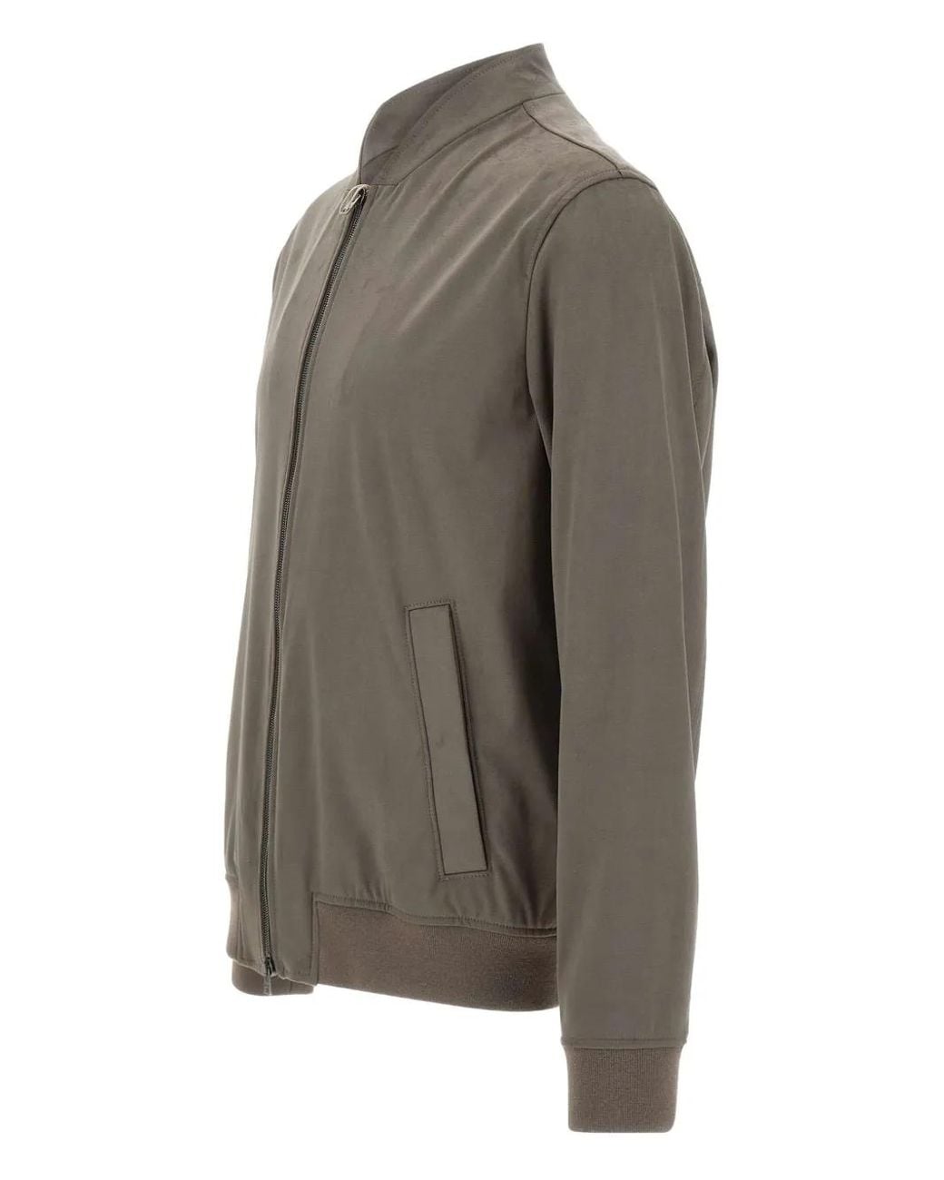 Herno Gray Zip-Fastening Bomber Jacket for men