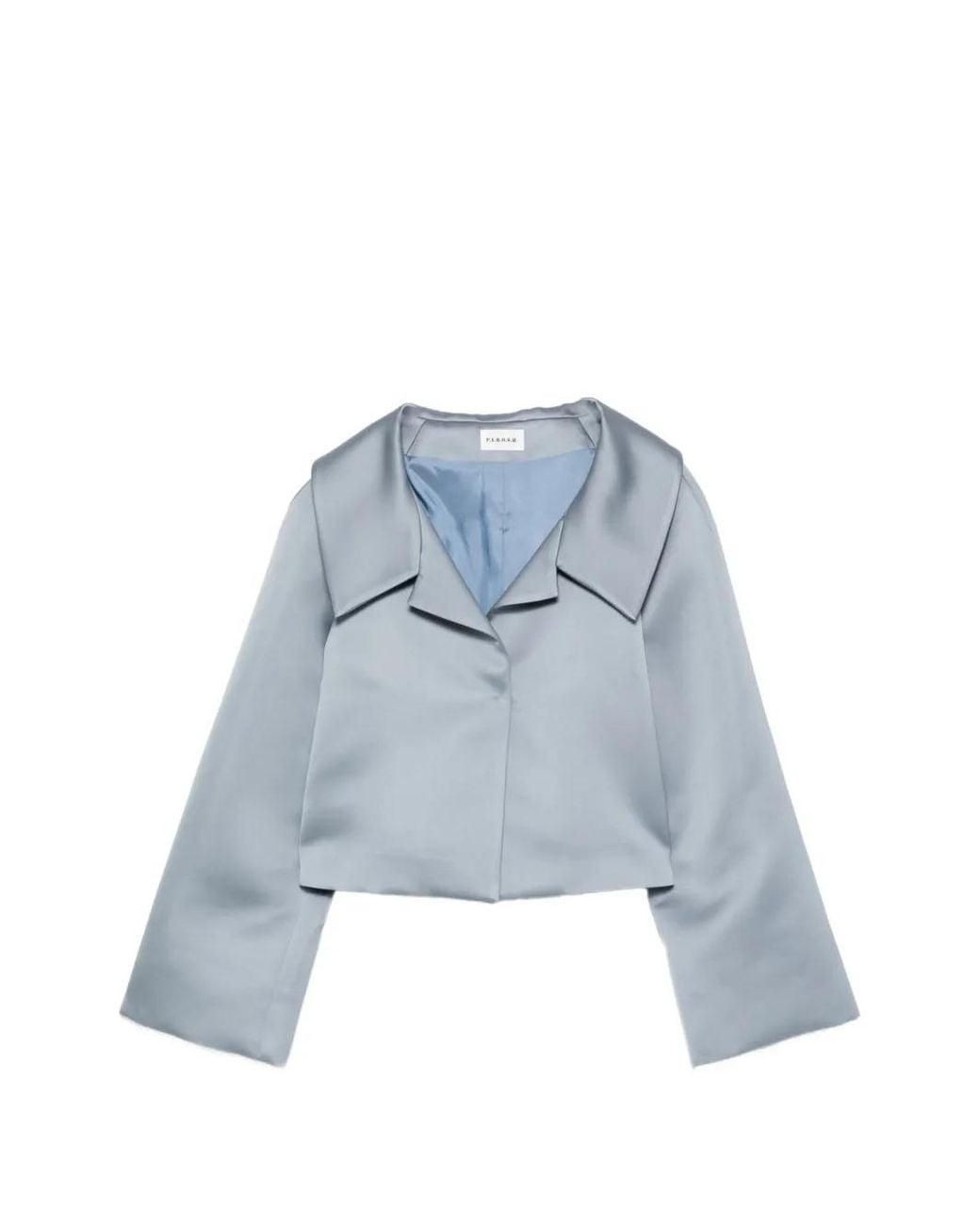 P.A.R.O.S.H. Blue Wide-Sleeve Cropped Jacket