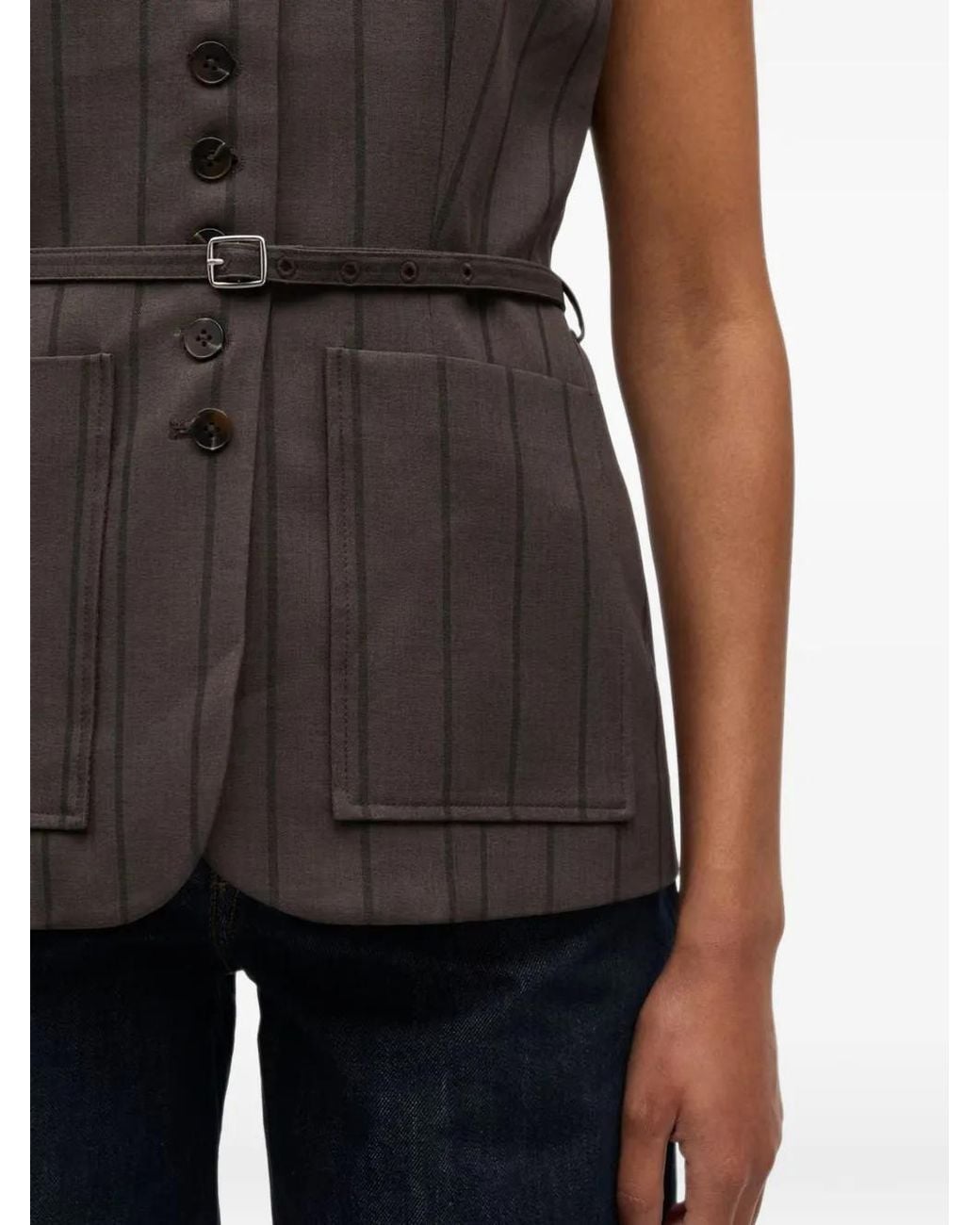 Top Sahelly A Rayas Diplomáticas Con Cinturón Samsøe & Samsøe de color Brown