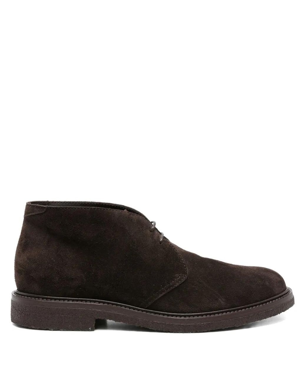 Henderson Black Suede Lace-Up Boots for men