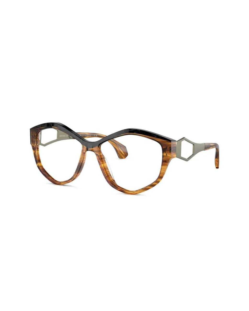 Alain Mikli Brown Geometric-Frame Glasses
