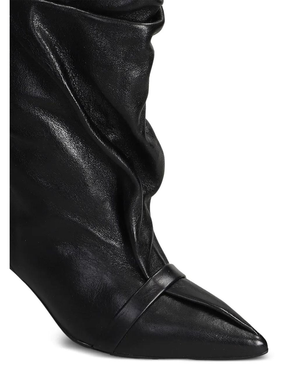 Alchimia Black Slouchy Pointed-Toe Ankle Boots