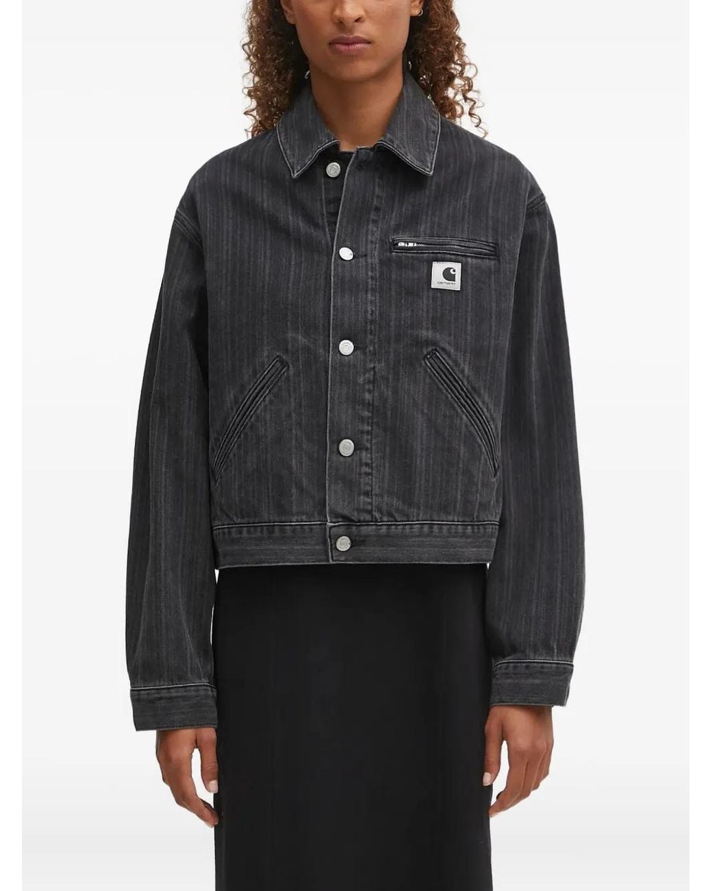 Carhartt Black Zip-Pocket Denim Jacket