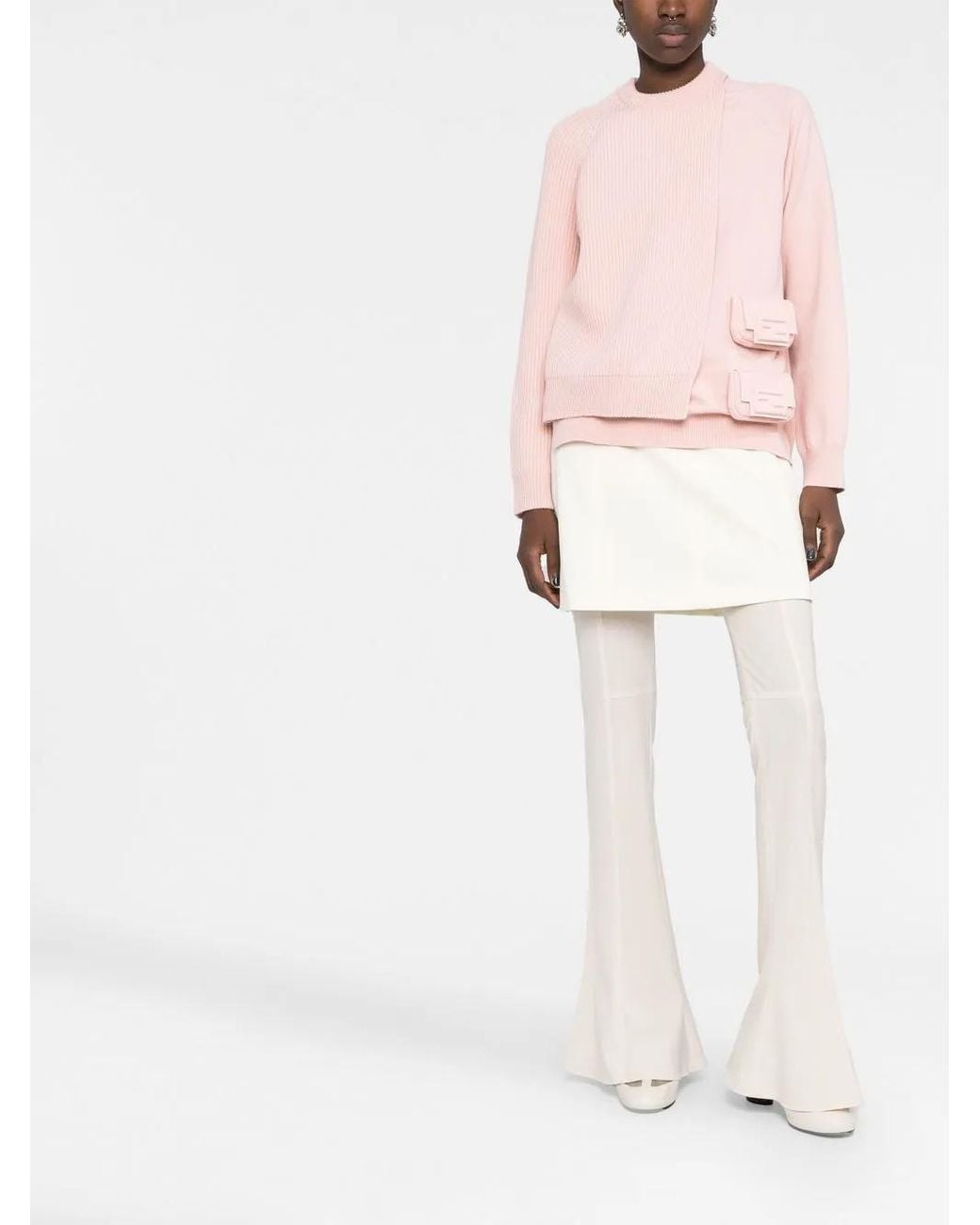 Fendi Pink Layered Utility Pocket Jumper
