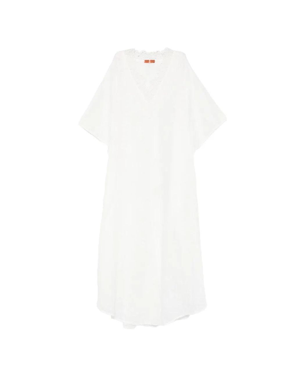 Ermanno Scervino White V-Neck Kaftan