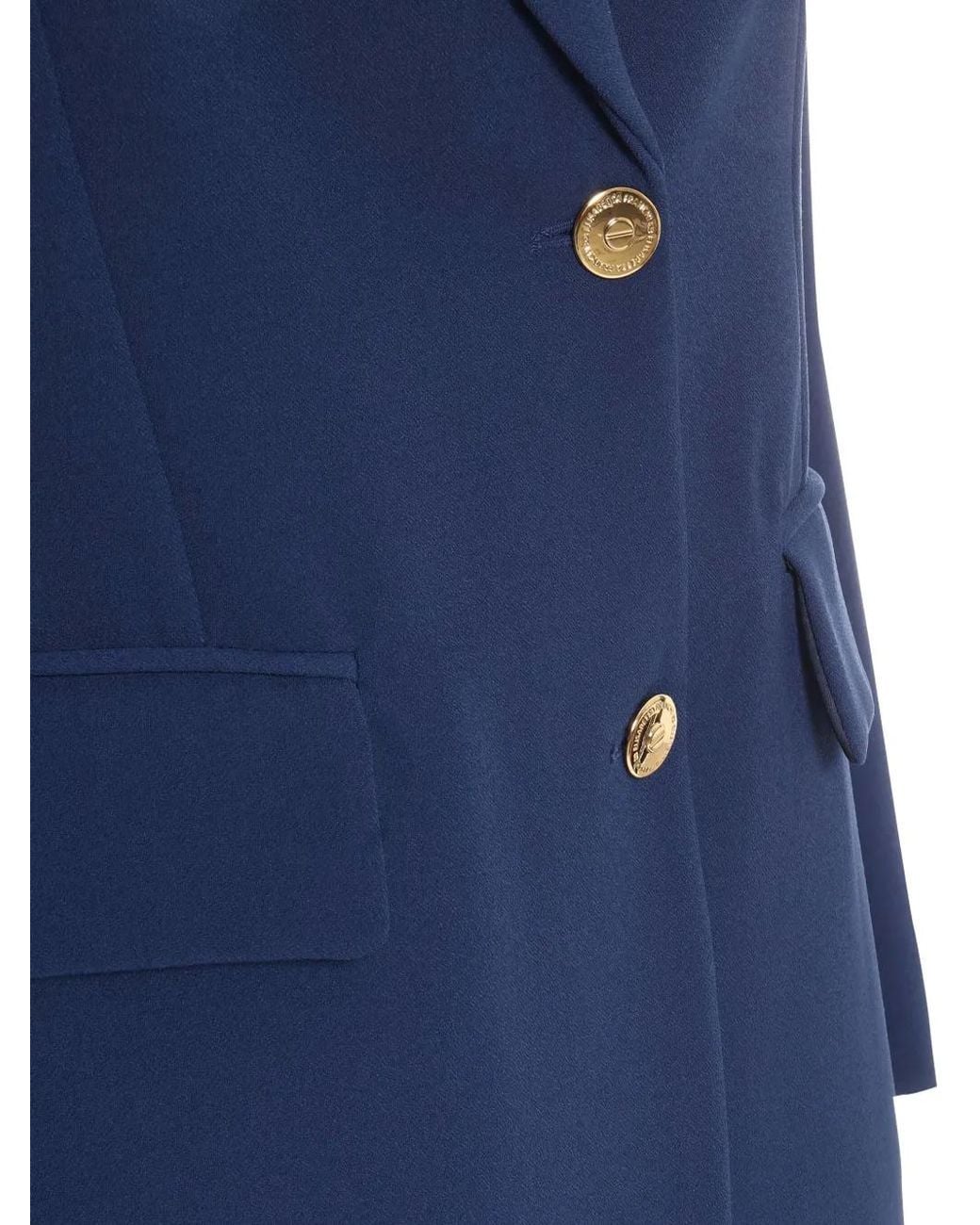 Elisabetta Franchi Blue Button-Closure Blazer