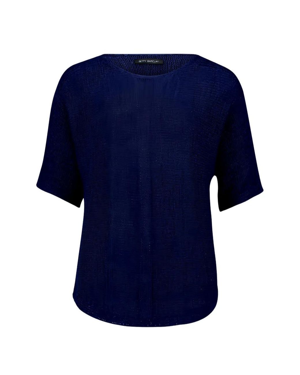 Betty Barclay Blue Fine-Knit Short-Sleeve Top