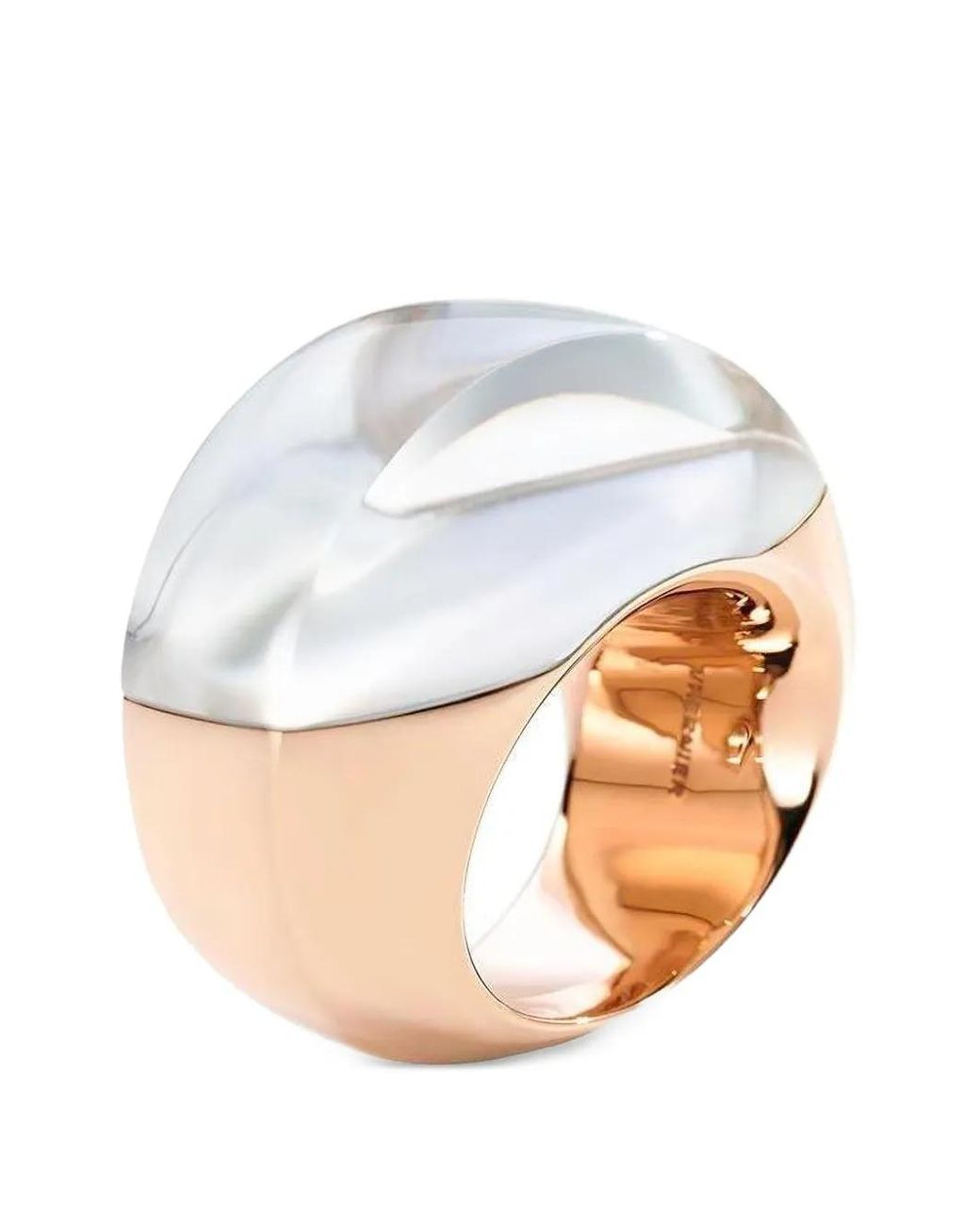 Vhernier White Aladino Rock Crystal And Mother Of Pearl Ring