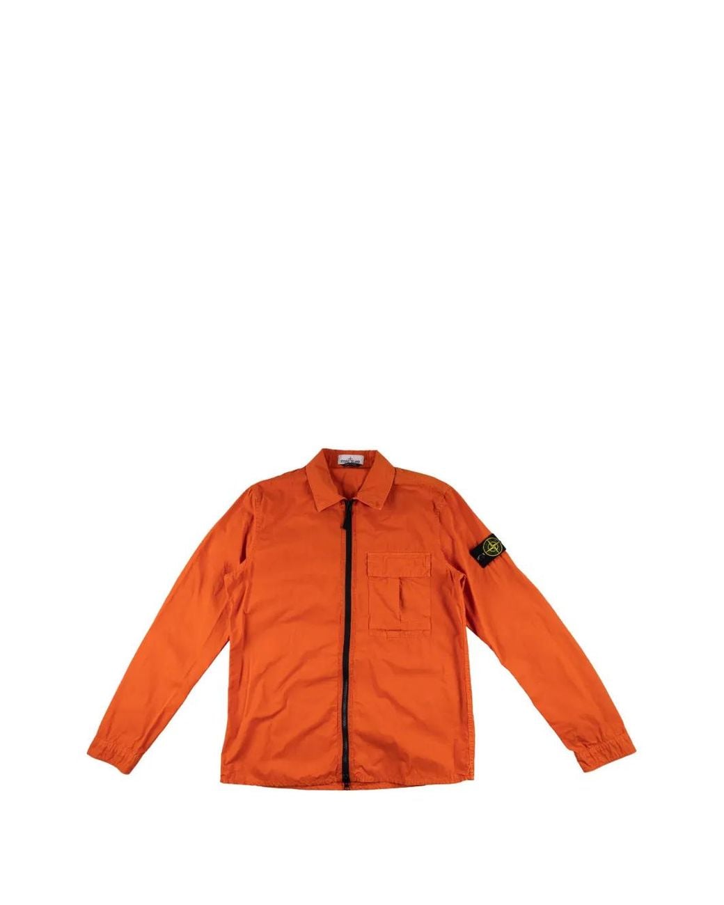 Chaqueta Con Bolsillos Con Cremallera Stone Island de hombre de color Orange