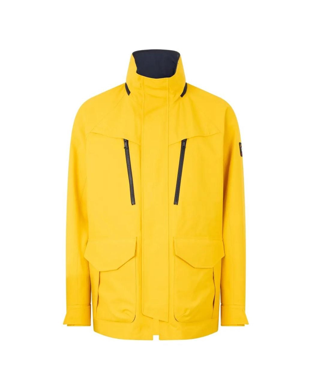 Paul & Shark Yellow Zip-Up High-Neck Jacket for men