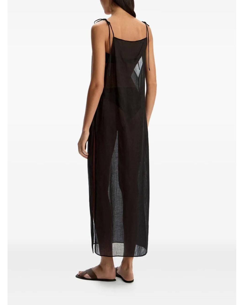 12 STOREEZ Black Square-Neck Maxi Dress