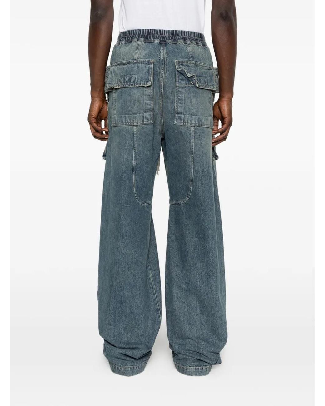 Rick Owens Blue Creatch Wide Cargo Drawstring for men