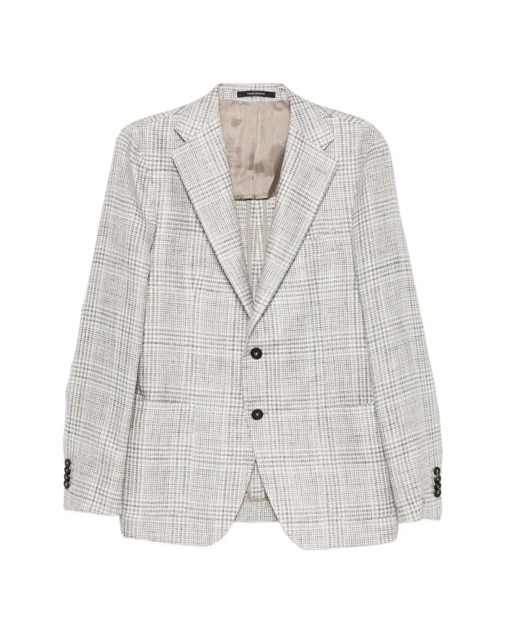 Tagliatore White Check-Pattern Blazer for men