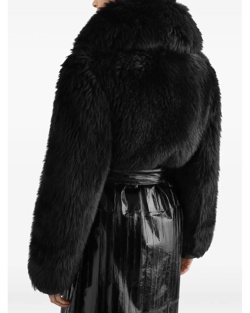 Dolce & Gabbana Black Eel Coat
