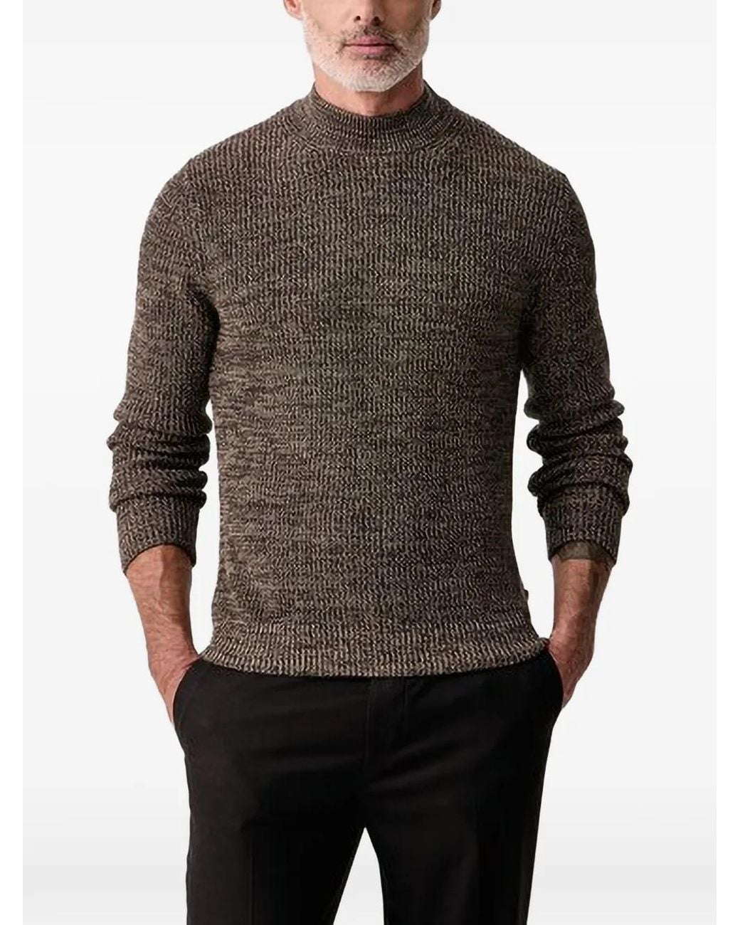 Joop! Gray Textured Mock-Neck Sweater for men
