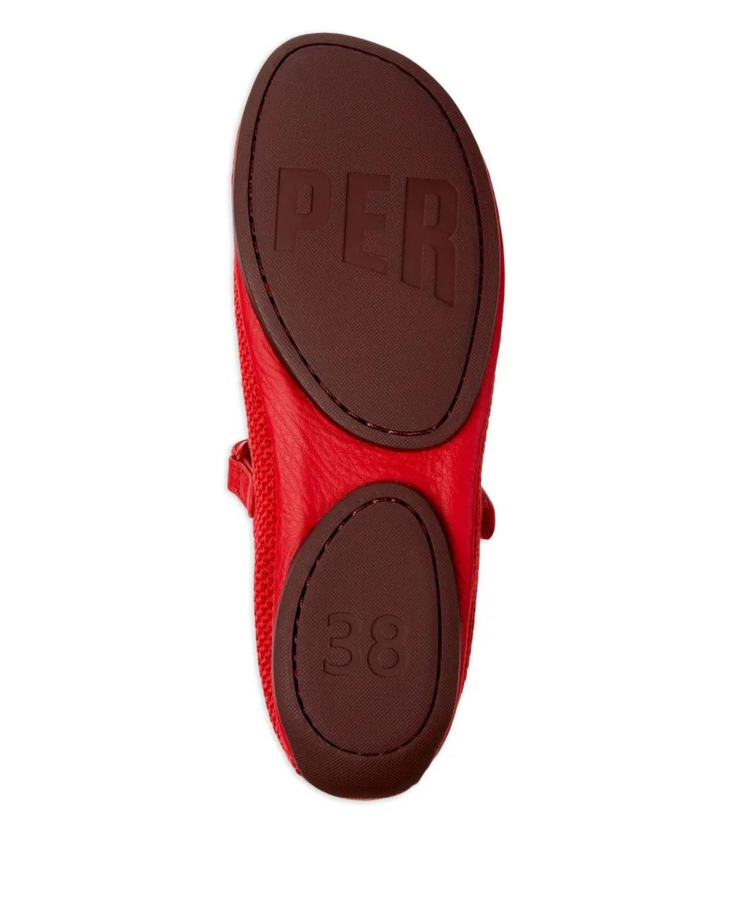 Camper Red Right Nina Strappy Ballet Flats