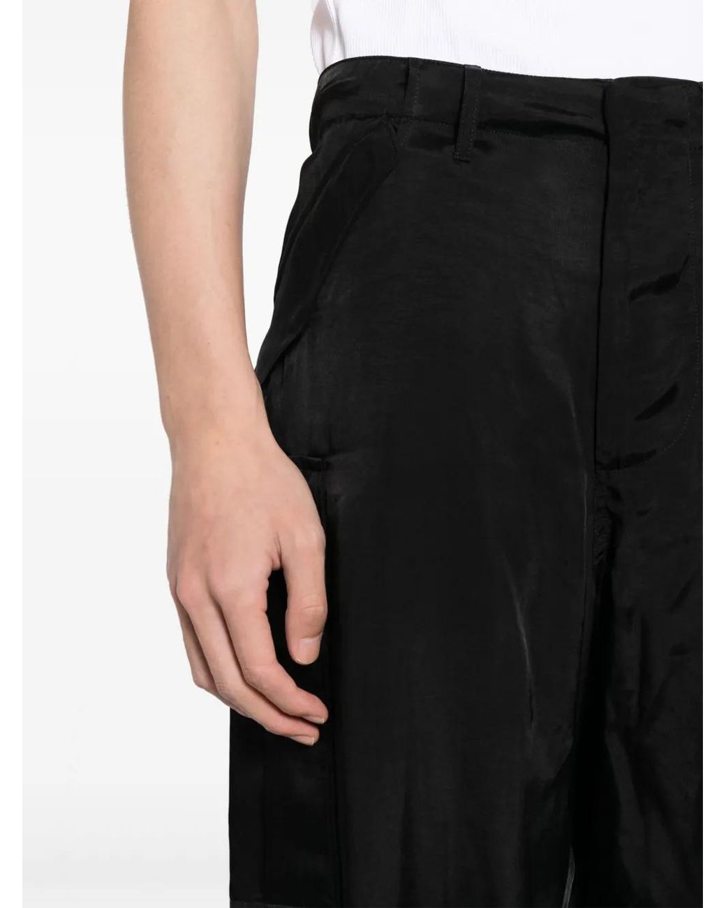 Moschino Black Satin Trousers for men