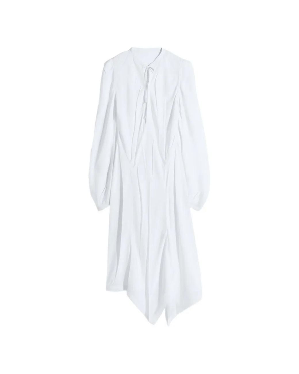 Lemaire White Creased Bias Dress