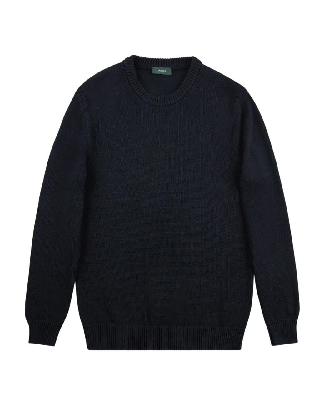 Zanone Blue Crew-Neck Cotton Sweater for men