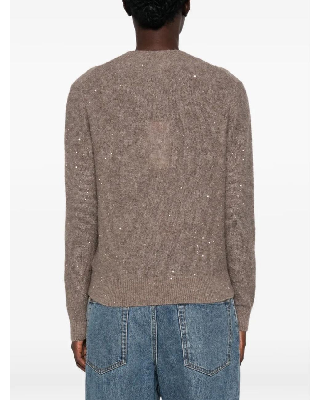 Paperlace Brown Sequin-Embellished Sweater