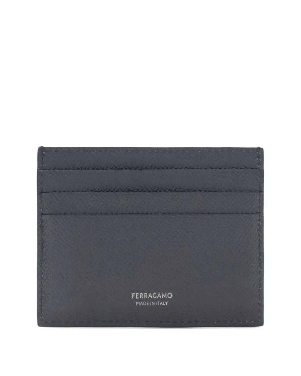Ferragamo Gray Gancini Credit Card Holder for men